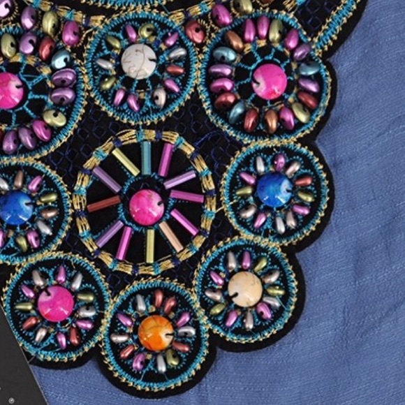 Embellished Bohemian Jewels Tunic Beach Cover Up - Picture 3 of 4